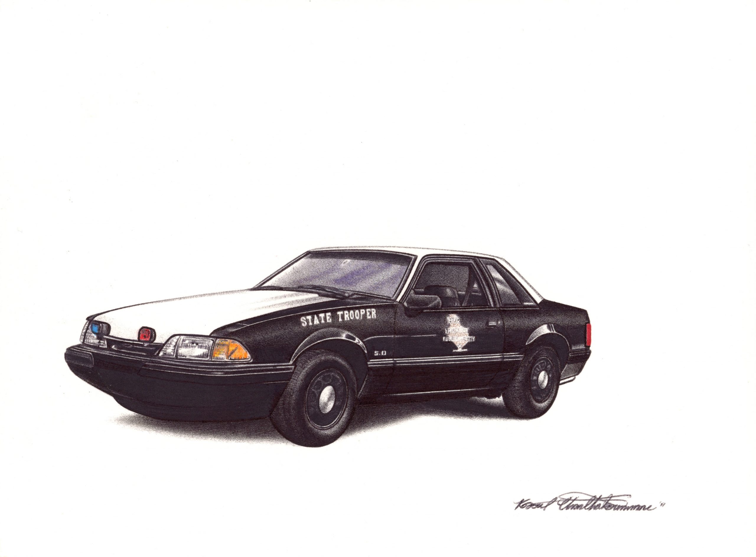 Ford Mustang, 1993 (SSP - Special Service Package, Texas Highway Patrol) - 7.5x10 - 2011